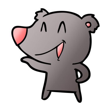  ayı karikatür gülen vektör çizim