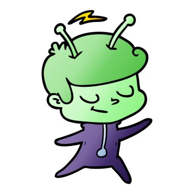 dans dostu karikatür uzay adamı