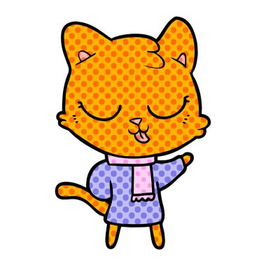 Çizgi film kedisinin vektör çizimi