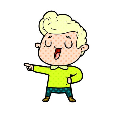 mutlu çizgi film adam vektör çizim