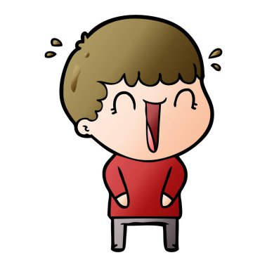 vektör çizim karikatür adam gülen