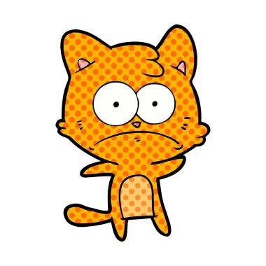 vektör çizim karikatür gergin kedi