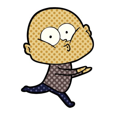 karikatür kel adam bakıyor