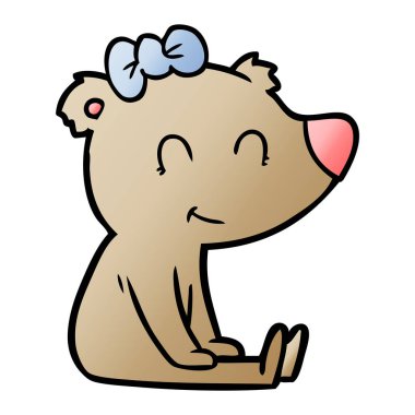 vektör çizim kadın ayı çizgi film