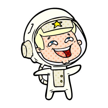 vektör çizim karikatür gülen astronot
