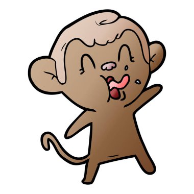 deli karikatür maymun vektör çizim