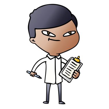 Çizgi film çocuğunun vektör çizimi