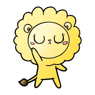 Çizgi film aslanının vektör çizimi