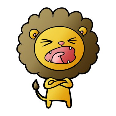 Çizgi film aslanının vektör çizimi