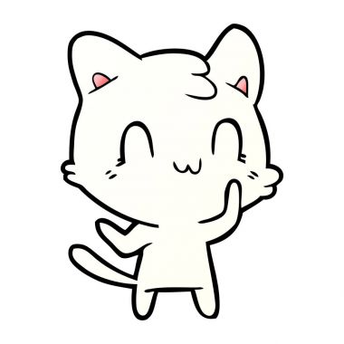 vektör çizim karikatür mutlu kedi