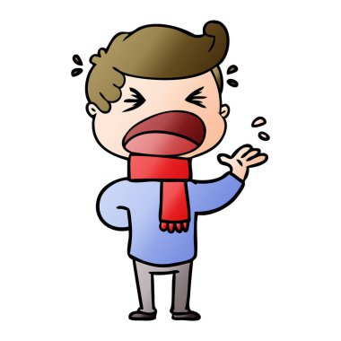 vektör çizim karikatür bağıran adam