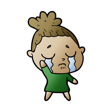 vektör çizim karikatür ağlayan kadın