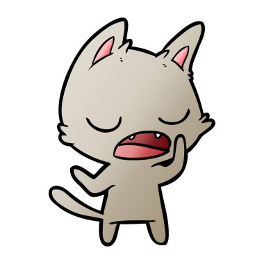  kedi karikatür konuşma vektör çizim