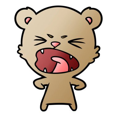 kızgın çizgi film ayı vektör çizim