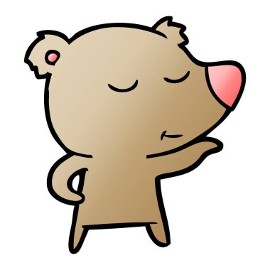 mutlu karikatür ayı vektör çizim