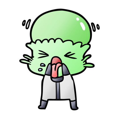 garip karikatür uzaylı vektör çizim