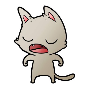  kedi karikatür konuşma vektör çizim