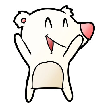 Kutup ayısı karikatür gülüyor