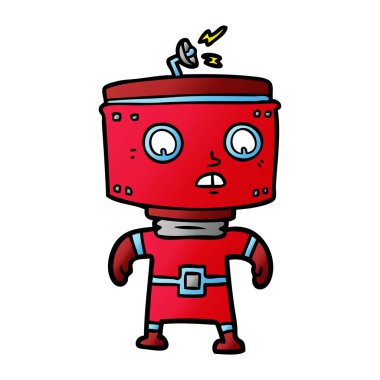 Çizgi film robotunun vektör çizimi