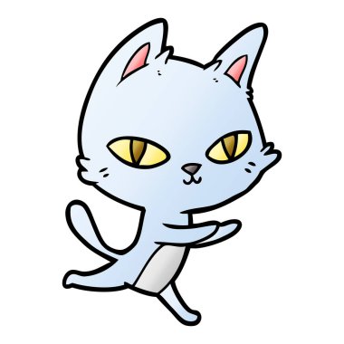  vektör çizim karikatür kedi bakarak