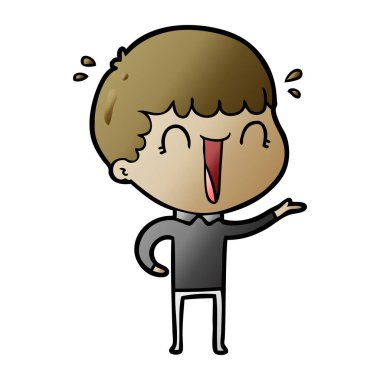 vektör çizim karikatür adam gülen