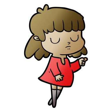 vektör çizim karikatür kayıtsız kadın