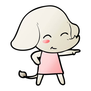 vektör çizim sevimli çizgi fil