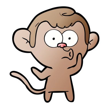 vektör çizim karikatür maymun hooting