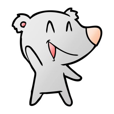  ayı karikatür gülen vektör çizim