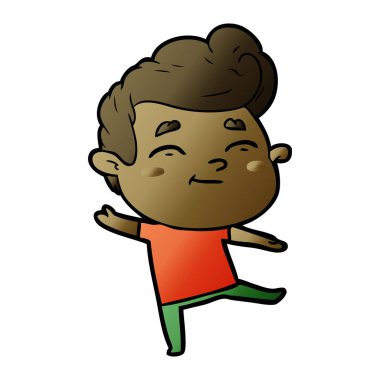 mutlu çizgi film adam vektör çizim