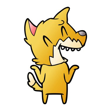 Tilki çizgi film gülen vektör çizim