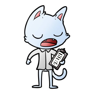  kedi karikatür konuşma vektör çizim