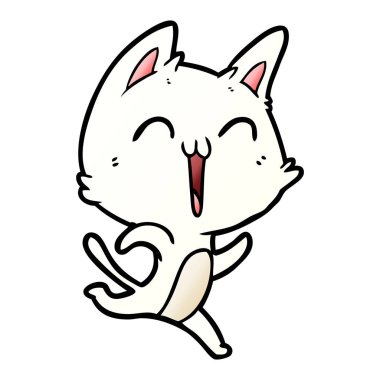 vektör çizim karikatür mutlu kedi
