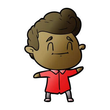 mutlu çizgi film adam vektör çizim