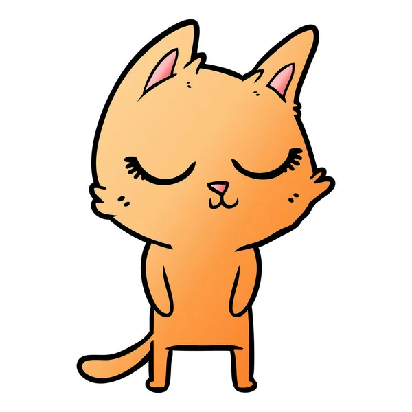 Vectorillustratie Van Kalm Cartoon Kat — Stockvector