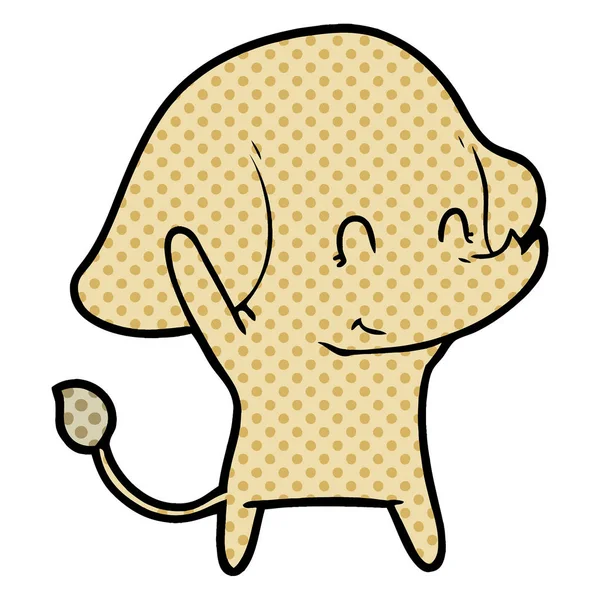 かわいい漫画象のベクトル イラスト — ストックベクタ