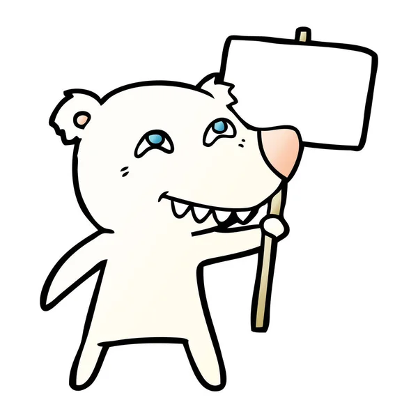 Zeichentrick Eisbär Zeigt Zähne — Stockvektor