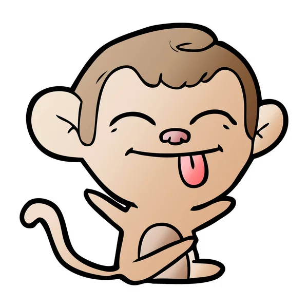 Ilustração Vetorial Engraçado Cartoon Monkey —  Vetores de Stock