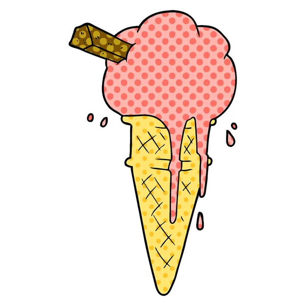 漫画アイス クリームの融解 — ストックベクタ