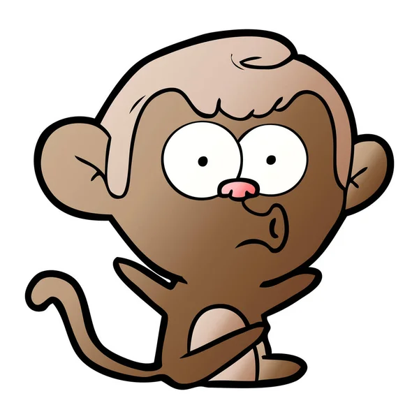 Illustrazione Vettoriale Della Scimmia Hooting Del Fumetto — Vettoriale Stock