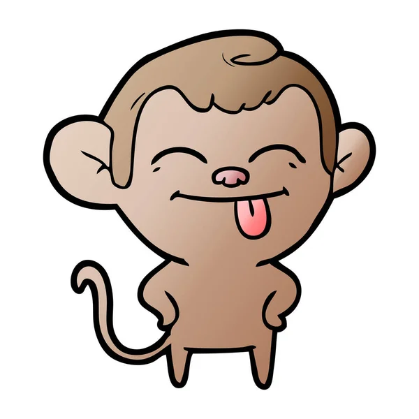 Komik Karikatür Maymun Vektör Çizim — Stok Vektör