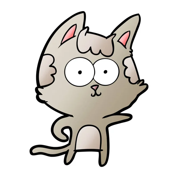 Ilustración Vectorial Feliz Gato Dibujos Animados — Vector de stock