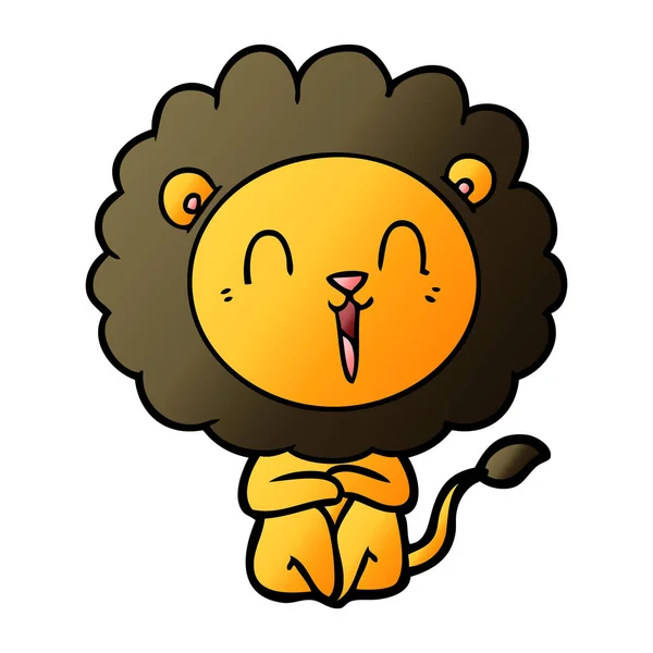 Illustration Vectorielle Rire Lion Dessin Animé — Image vectorielle