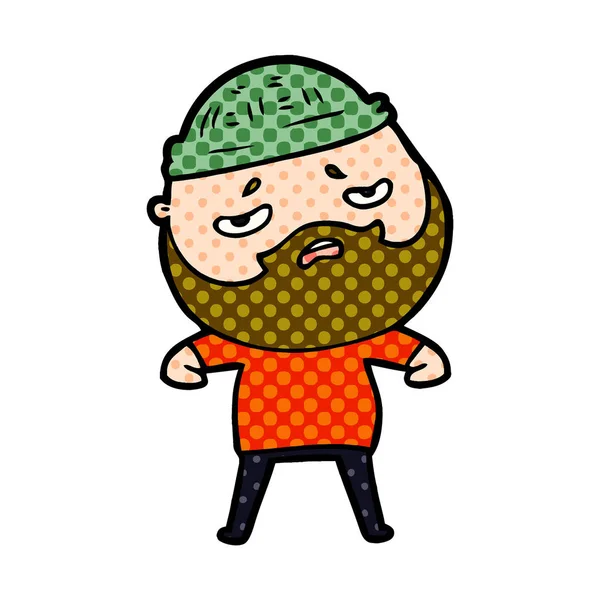 Sakallı endişeli adam çizgi film