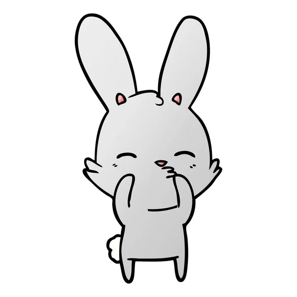 Vectorillustratie Van Nieuwsgierig Bunny Cartoon — Stockvector