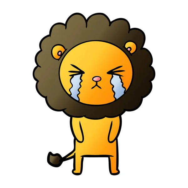 Vector Ilustración Dibujos Animados Llorando León — Vector de stock