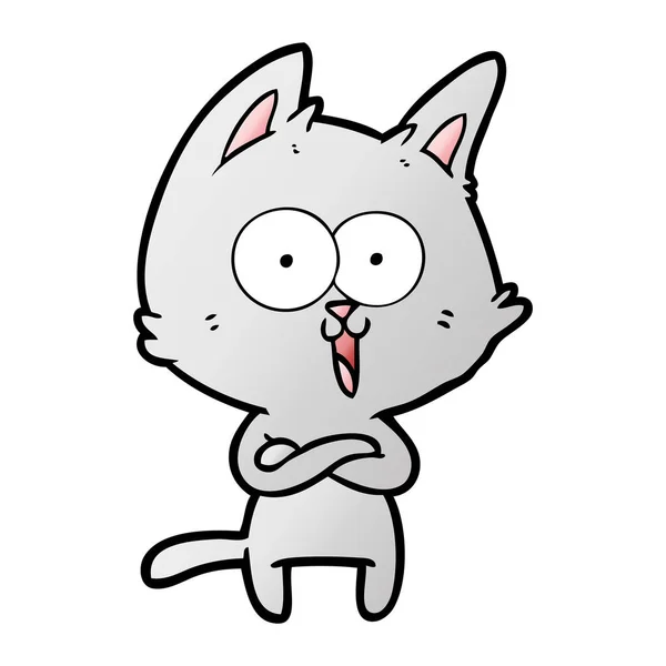 Vector Ilustración Divertido Gato Dibujos Animados — Archivo Imágenes Vectoriales