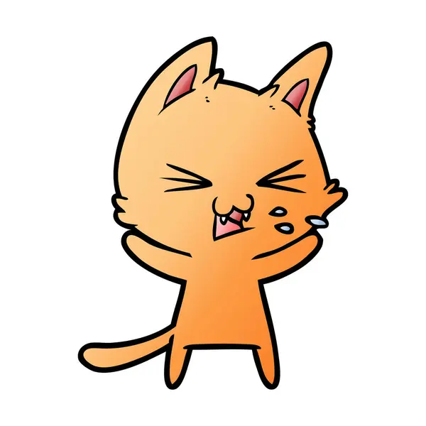 Vector Ilustración Dibujos Animados Silbido Gato — Vector de stock