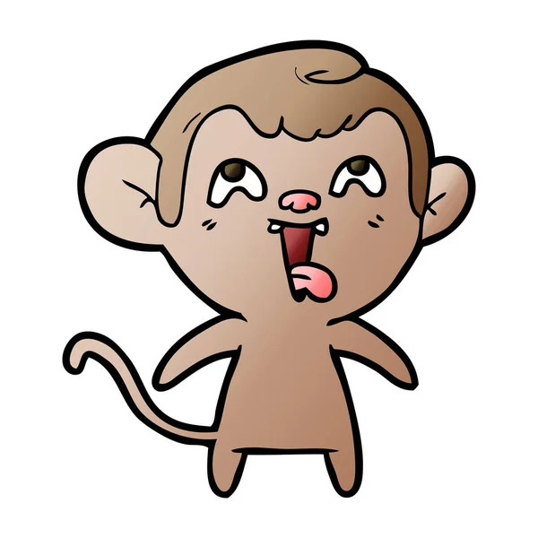 Векторна Ілюстрація Божевільної Мультяшної Мавпи — стоковий вектор