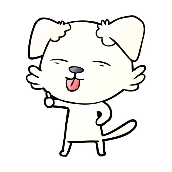 Cartoon Hond Steken Uit Tong — Stockvector